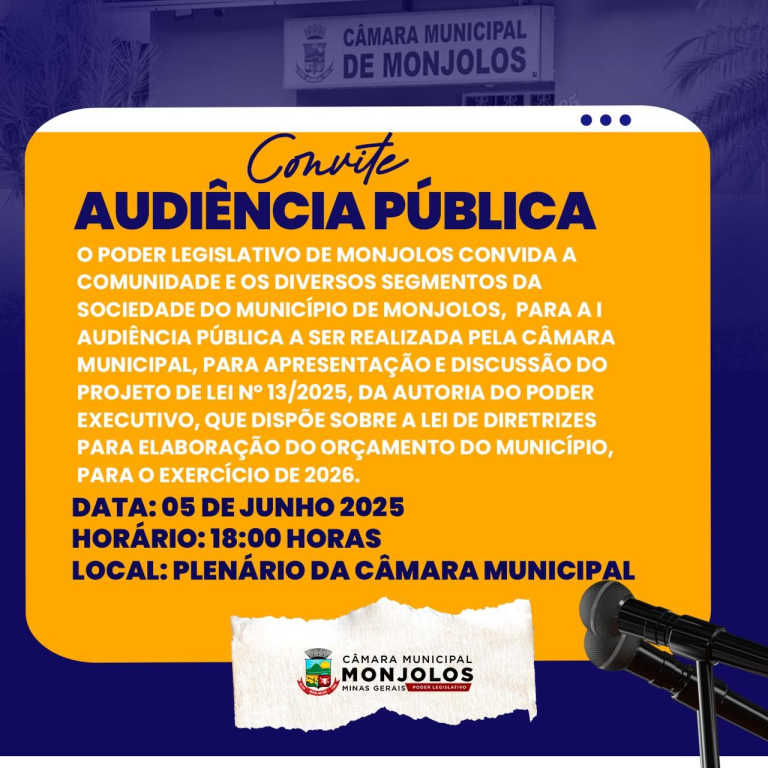 Convite: Audiência Pública